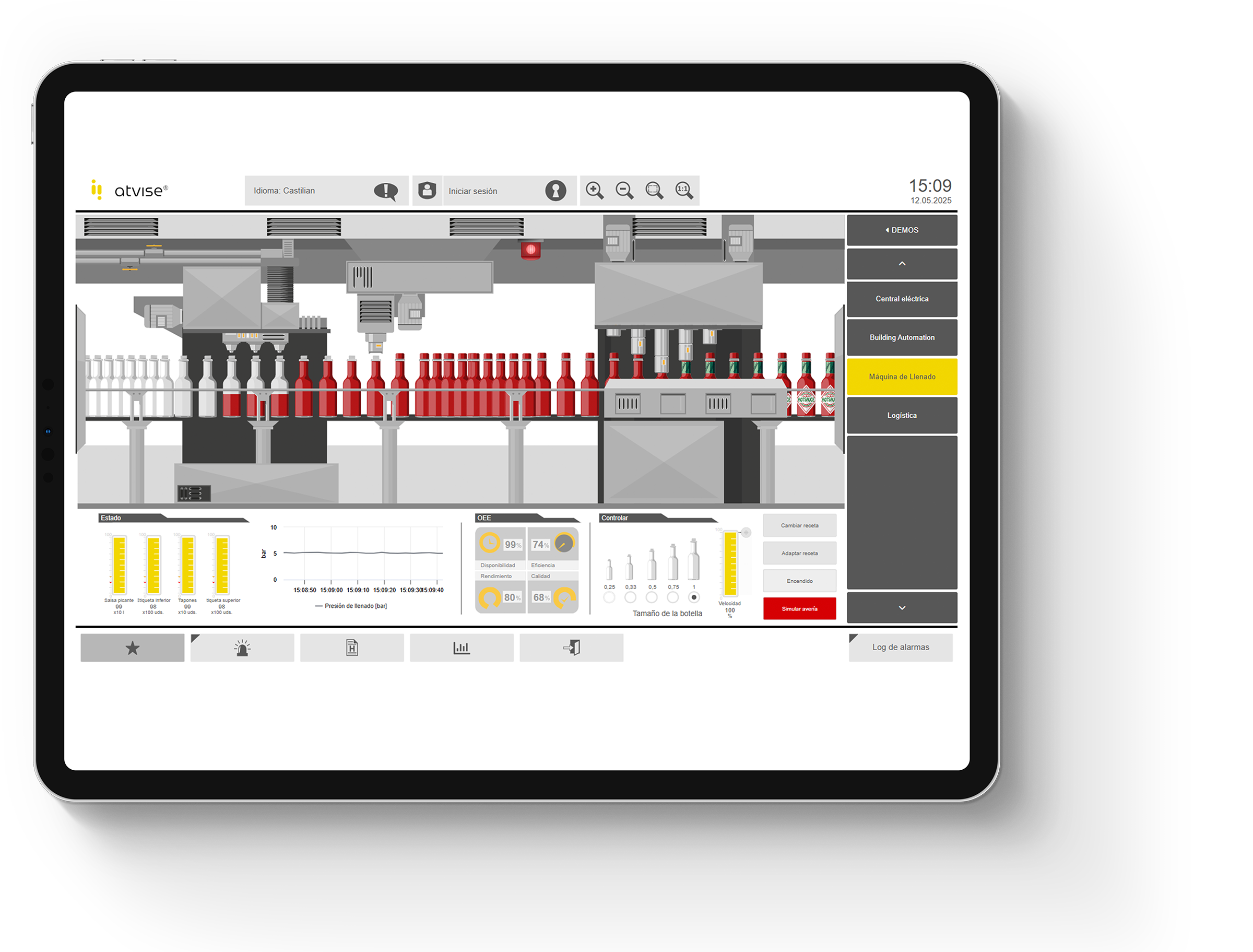 Packaging line monitoring with the bottle conveyor in detail